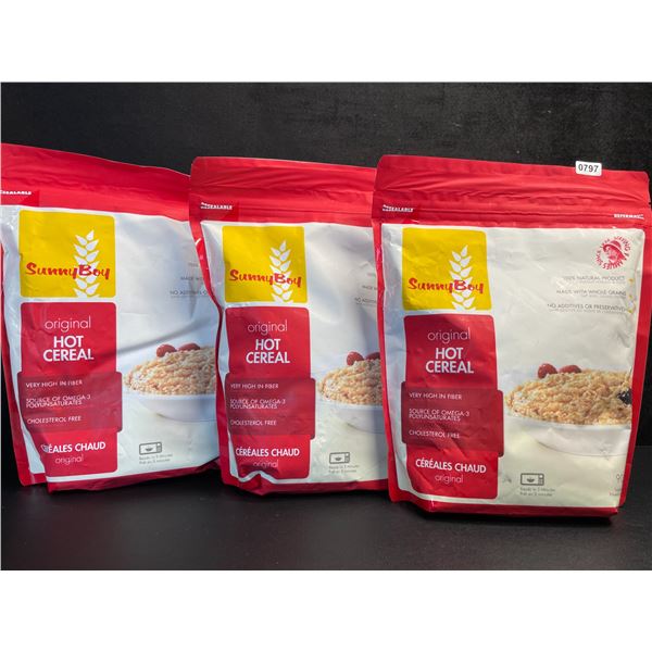 3 SunnyBoy Original Hot Cereal - High in Fiber - 907g Each - New (BB: 21/OCT/2025)