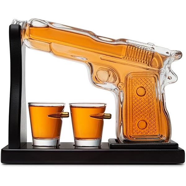 1 KrownKitchen Pistol Whiskey Decanter Set (150ml) - Brand New!