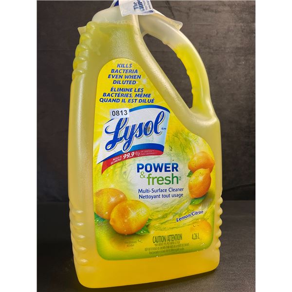 1 Large Jug of Lysol Power & Fresh Multi-Surface Cleaner (4.26L) Lemon Scent - New