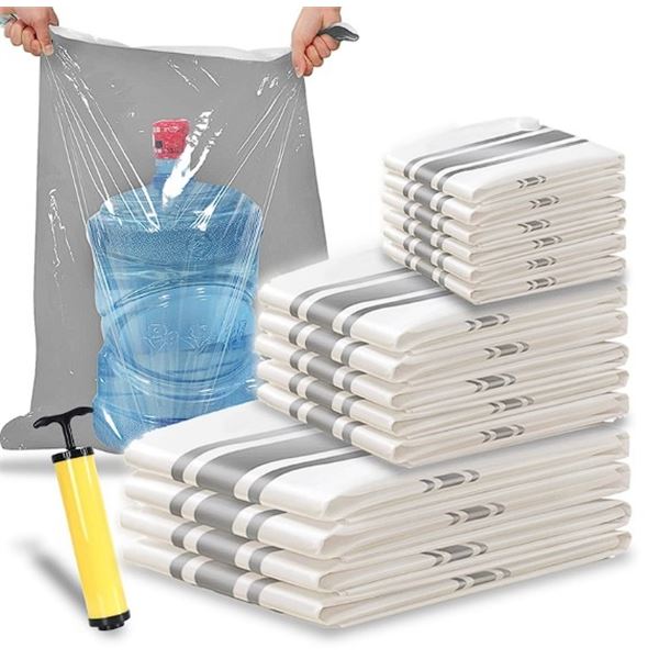 15PC Vacuum Storage Bags - (4x Jumbo, 5x Large, 6x Medium) Space Saver Storage Bags - New