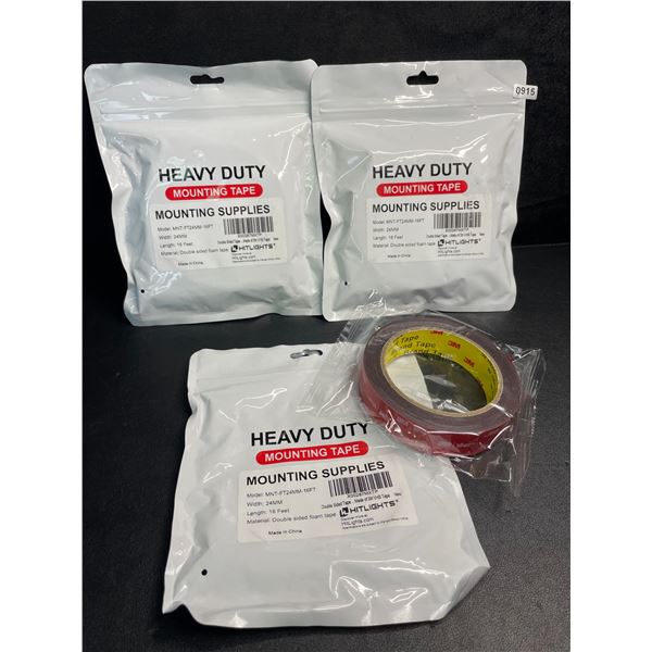 3 Rolls of Heavy Duty Mounting Tape (Double-Sided 3M Tape) 16FT Per Roll - New