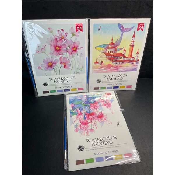 1 DIY Watercolour Painting Set - Blooming Flowers/Flower Words/Dream Ocean Set - New