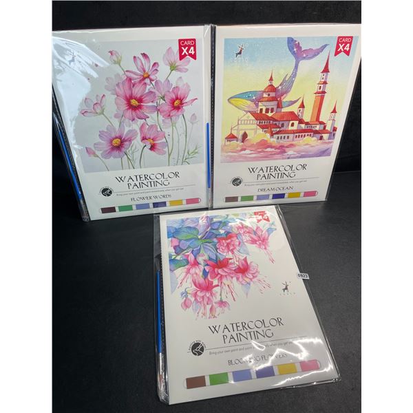 1 DIY Watercolour Painting Set - Blooming Flowers/Flower Words/Dream Ocean Set - New