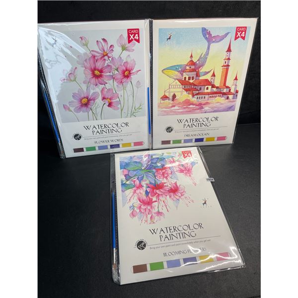 1 DIY Watercolour Painting Set - Blooming Flowers/Flower Words/Dream Ocean Set - New