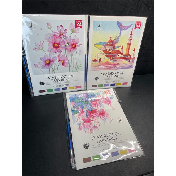 1 DIY Watercolour Painting Set - Blooming Flowers/Flower Words/Dream Ocean Set - New