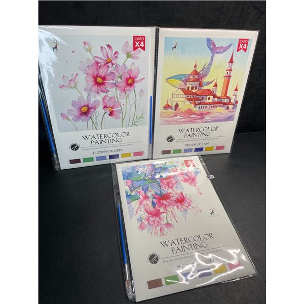 1 DIY Watercolour Painting Set - Blooming Flowers/Flower Words/Dream Ocean Set - New