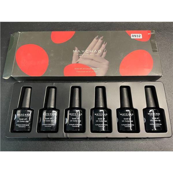 Maychao 6PC Gel Nail Polish Set - Cures via UV/LED Nail Lamp - New