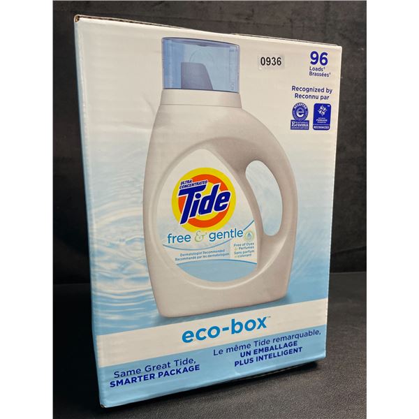 1 Tide Ultra Concentrated Free & Gentle Eco-Box Liquid Laundry Detergent - 3.1L/96 Loads - New
