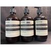 Image 1 : 3 Bottles of AESOP Products (2x Hand Wash & 1x Body Cleanser) - New