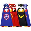 Image 1 : 2 Kids Superhero Cape Sets/Costume Sets (5 Per Pack) with Slap Bracelets - New