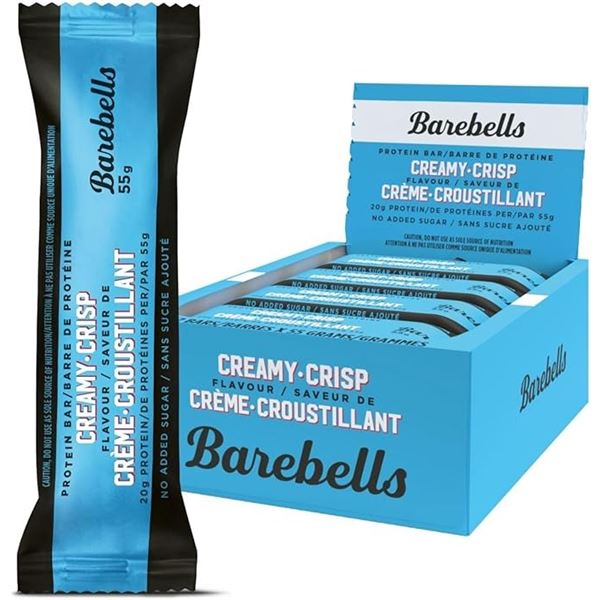Barebells Protein Bars - Creamy Crisp Flavour (12 x 55g Bars) - New (BB: 2026/JA/11)