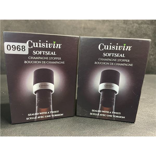 2 Cuisivin Softseal Champagne Stoppers - New