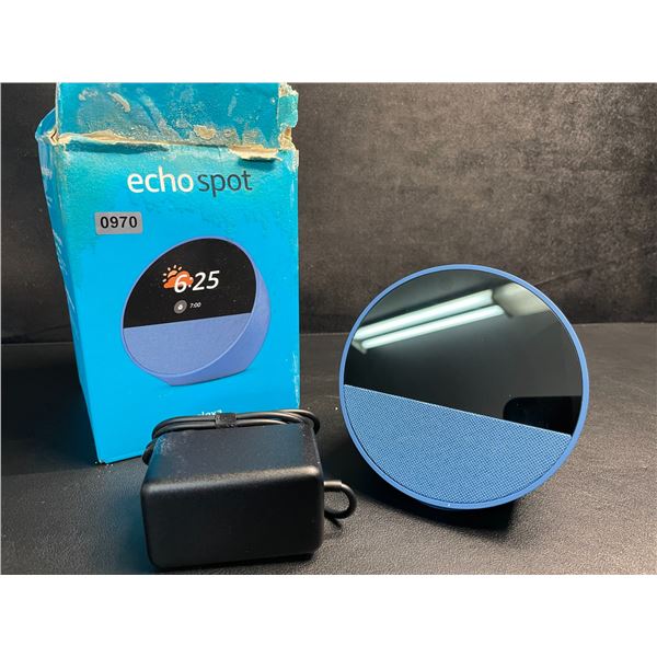1 Amazon Echo Spot Smart Alarm Clock with Alexa (Blue) New (Damaged Box*)