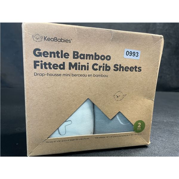 KeaBabies 2-Pack of Gentle Bamboo Fitted Mini Crib Sheets (42" x 26") - New