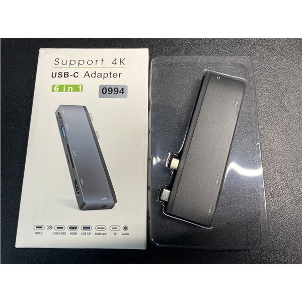1 6-in-1 USB-C Hub/Adapter - Supports 4K - New