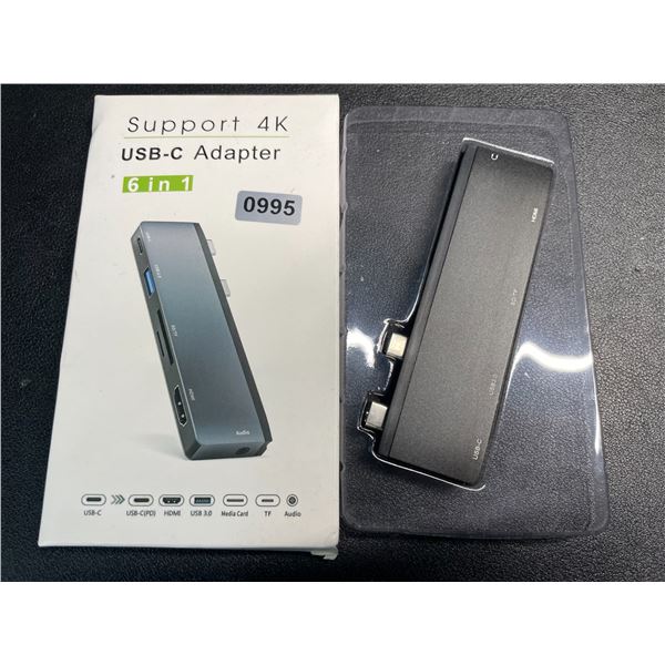 1 6-in-1 USB-C Hub/Adapter - Supports 4K - New