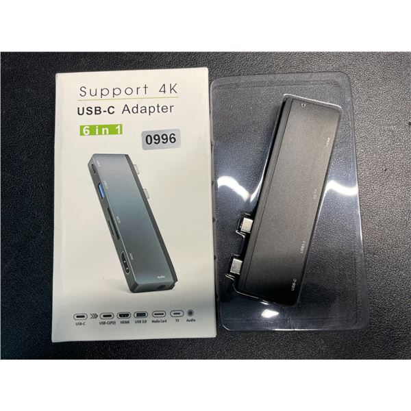 1 6-in-1 USB-C Hub/Adapter - Supports 4K - New