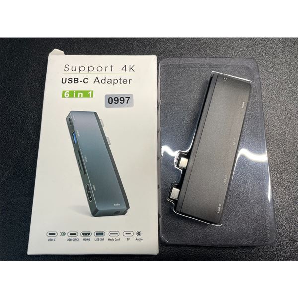 1 6-in-1 USB-C Hub/Adapter - Supports 4K - New