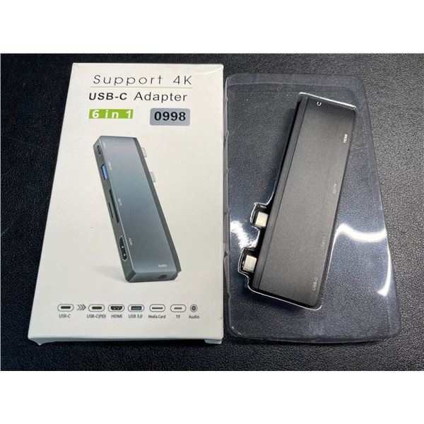1 6-in-1 USB-C Hub/Adapter - Supports 4K - New