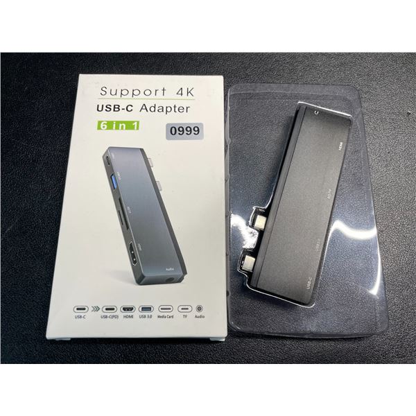 1 6-in-1 USB-C Hub/Adapter - Supports 4K - New