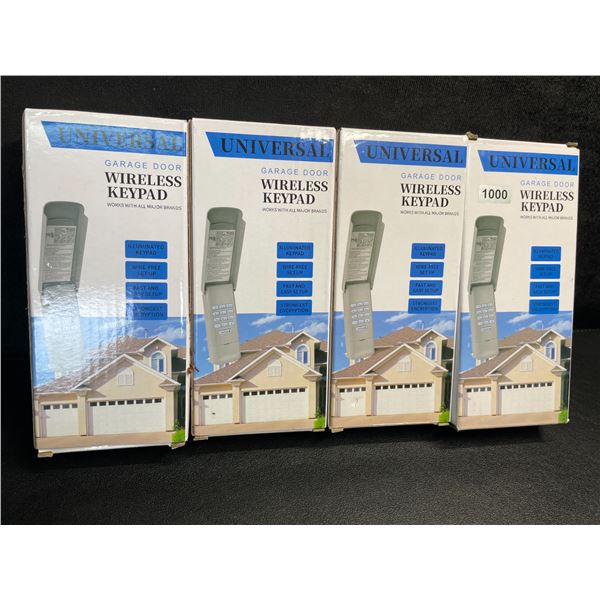 4 Universal Garage Door Wireless Keypads - Works with All Major Brands - New