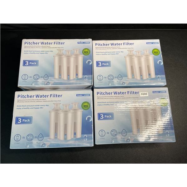 4 Boxes of Pitcher Water Filters (3PCs Per Pack) for Brita & Mavele Classic - New