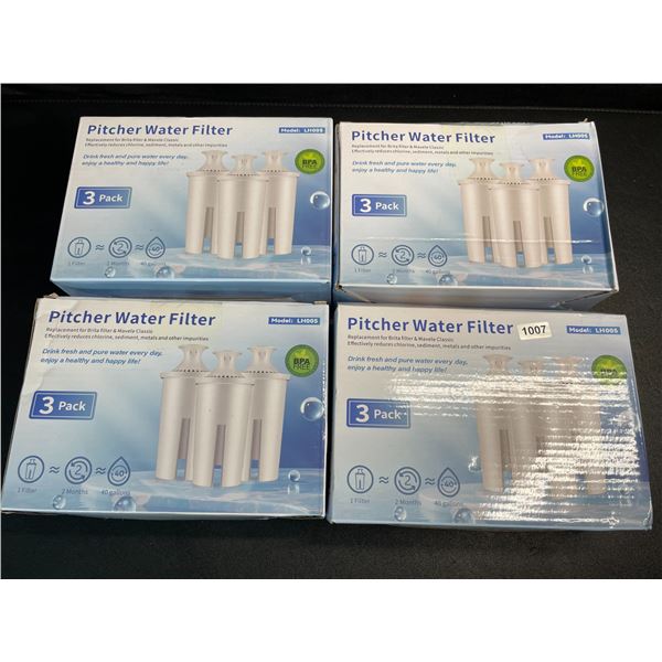 4 Boxes of Pitcher Water Filters (3PCs Per Pack) for Brita & Mavele Classic - New
