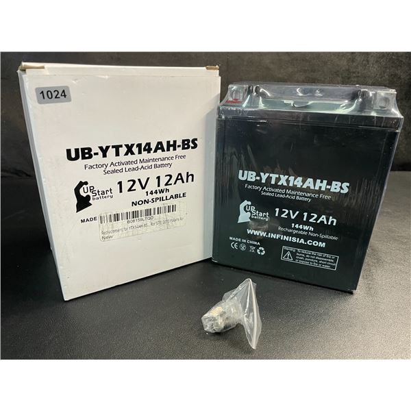 1 Upstart Factory Activated Sealed Lead-Acid 12V 12Ah Battery; Motorcycle/ATV/Powersport Battery NEW
