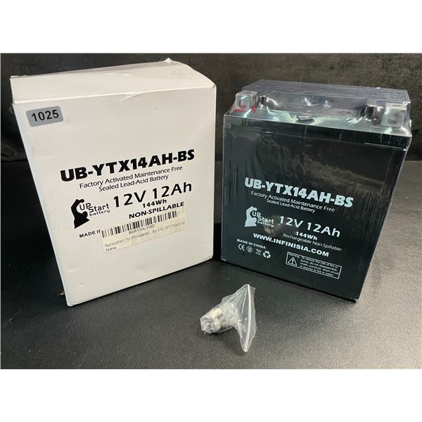 1 Upstart Factory Activated Sealed Lead-Acid 12V 12Ah Battery; Motorcycle/ATV/Powersport Battery NEW