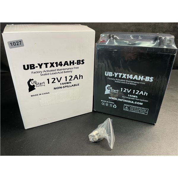 1 Upstart Factory Activated Sealed Lead-Acid 12V 12Ah Battery; Motorcycle/ATV/Powersport Battery NEW