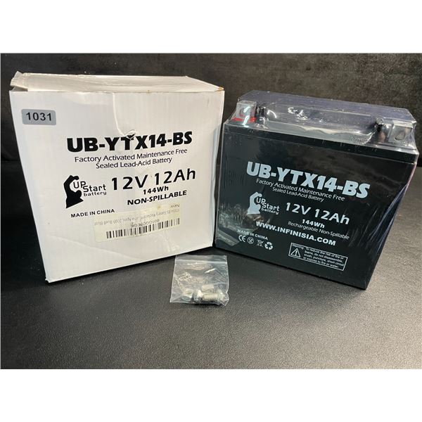 1 Upstart Factory Activated Sealed Lead-Acid 12V 12Ah Battery; Motorcycle/ATV/Powersport Battery NEW