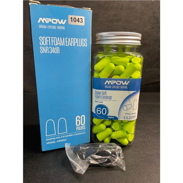 MPOW (60 Pairs) Soft Foam Earplugs - SNR 34dB - New