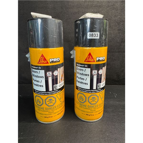 2 Cans of Sika Pro Sika Boom Expanding Foam for Windows/Doors/etc - New