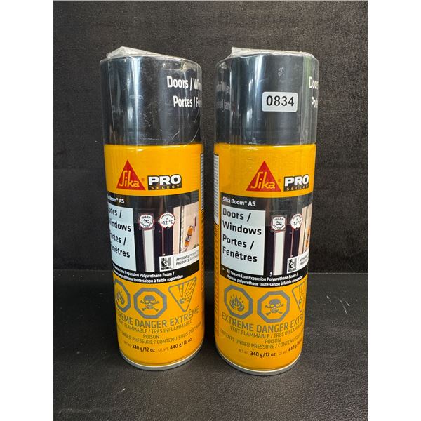 2 Cans of Sika Pro Sika Boom Expanding Foam for Windows/Doors/etc - New