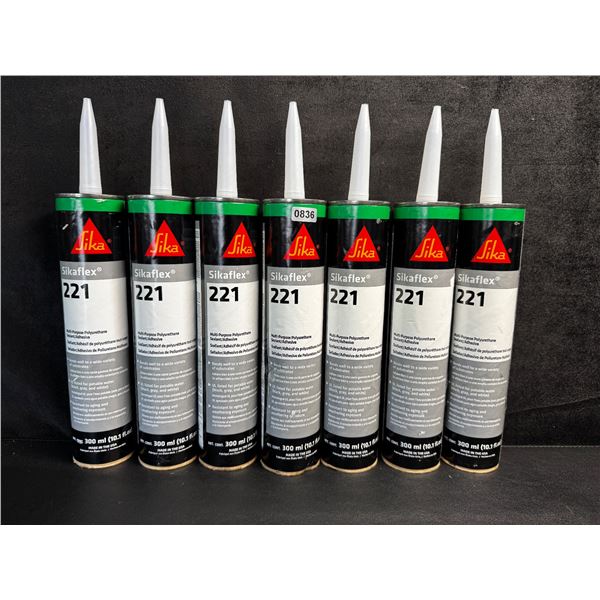 7 Tubes of Black Sika Flex 221 Multipurpose Polyurethane Sealant - exp7/3/25 - New