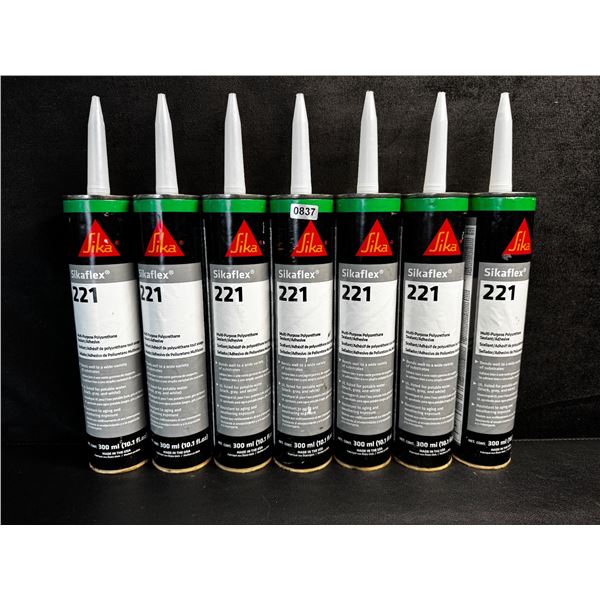 7 Tubes of Black Sika Flex 221 Multipurpose Polyurethane Sealant - exp7/3/25 - New