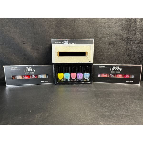 3 Multi Packs of Oulisi Honey Water Based Peelable Nail Polish Sets - New