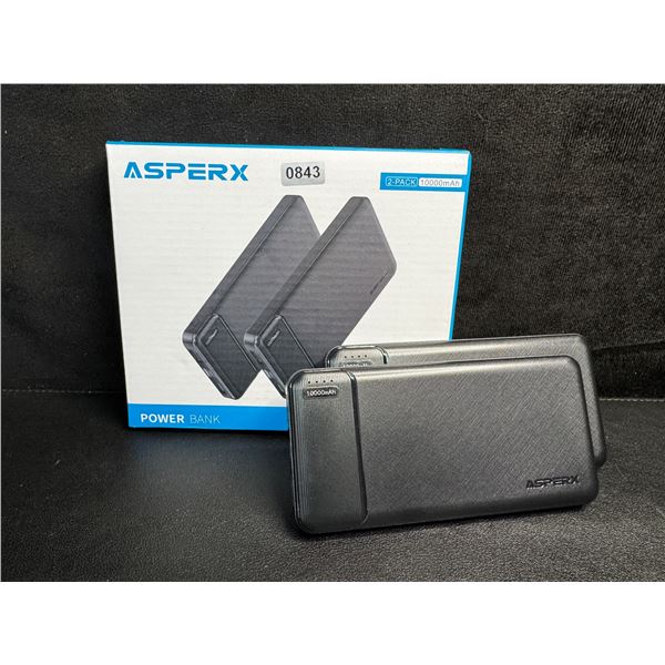 2-Pack of Asperx 10,000mAh Power Banks/Portable Chargers - Brand New