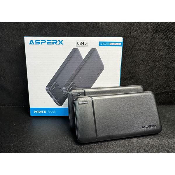2-Pack of Asperx 10,000mAh Power Banks/Portable Chargers - Brand New
