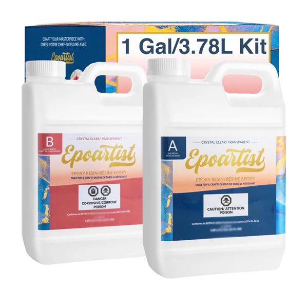 Crystal Clear EpoArtist Epoxy Resin Kit 3.78L 1 Gallon Resin and Hardener - New