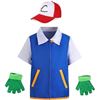 Image 1 : 1 Halloween/Cosplay Pokemon Ask Ketchum Outfit with Vest/Hat/Gloves 3XL - New