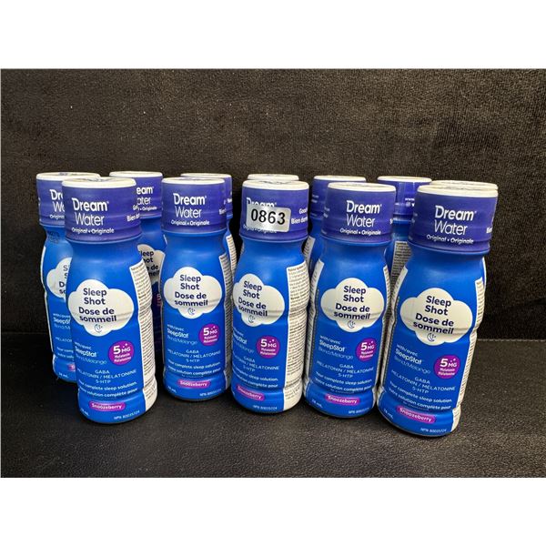 12 Bottles of Dream Water Sleep Shots with 5MG of Melatonin - New