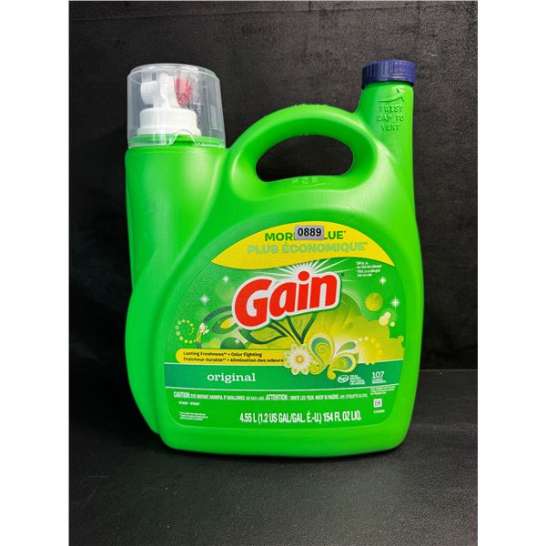 1 Jug of Gain Original Laundry Detergent 4.55L 107 Loads - New