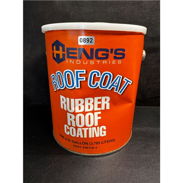 1 Gallon Can (3.78L) of Hengs Industries Roof Coat Rubber Roof Coating - New