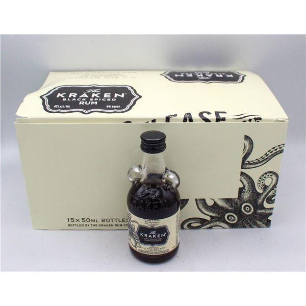 CASE OF 15 X 50ML THE KRAKEN BLACK SPICED RUM