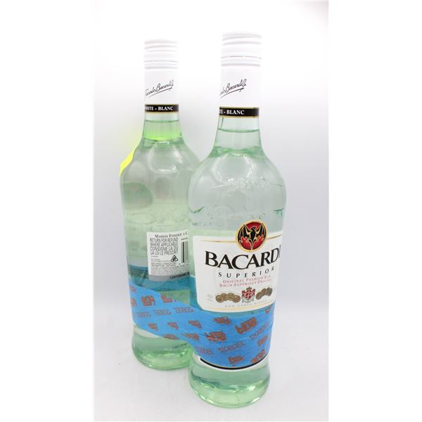2 BOTTLES BACARDI SUPERIOR RUM 750ML 40%