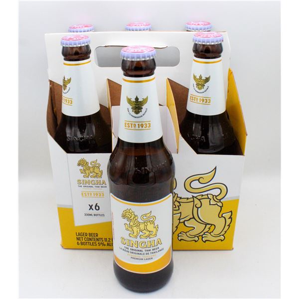 6 PACK SINGHA ORIGINAL THAI BEER 330ML 5%