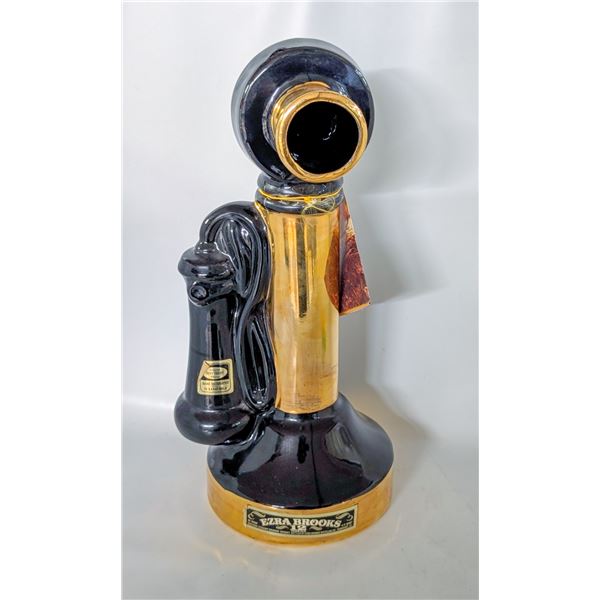 VINTAGE 1971 EZRA BROOKS CANDLESTICK PHONE GOLD/