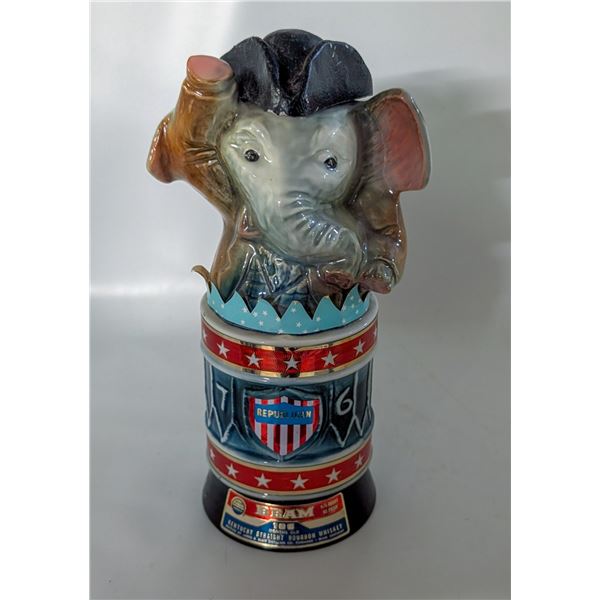 VINTAGE 1976 JIM BEAM DEMEOCRAT ELEPHANT DECANTER