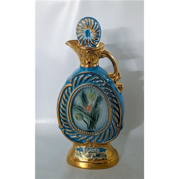 VINTAGE 1973 JIM BEAM GOLD AND BLUE DECANTER